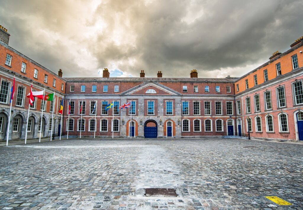 Dublin Castle courtyard scene. Dublin Castle Project: Master-Class Stone Restoration for Historic Buildings
